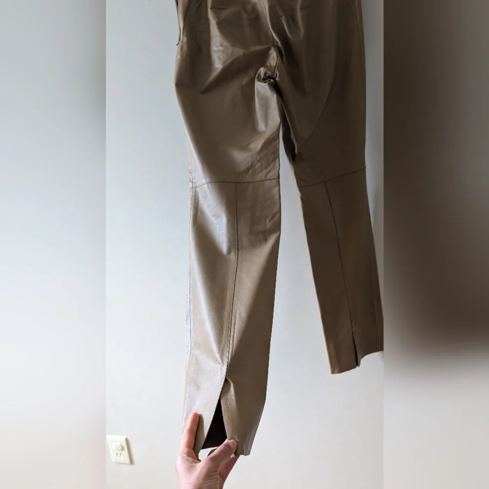 Kenneth Cole Pants Women Size 8 Lambskin Leather Dixon Dune Tan Brown